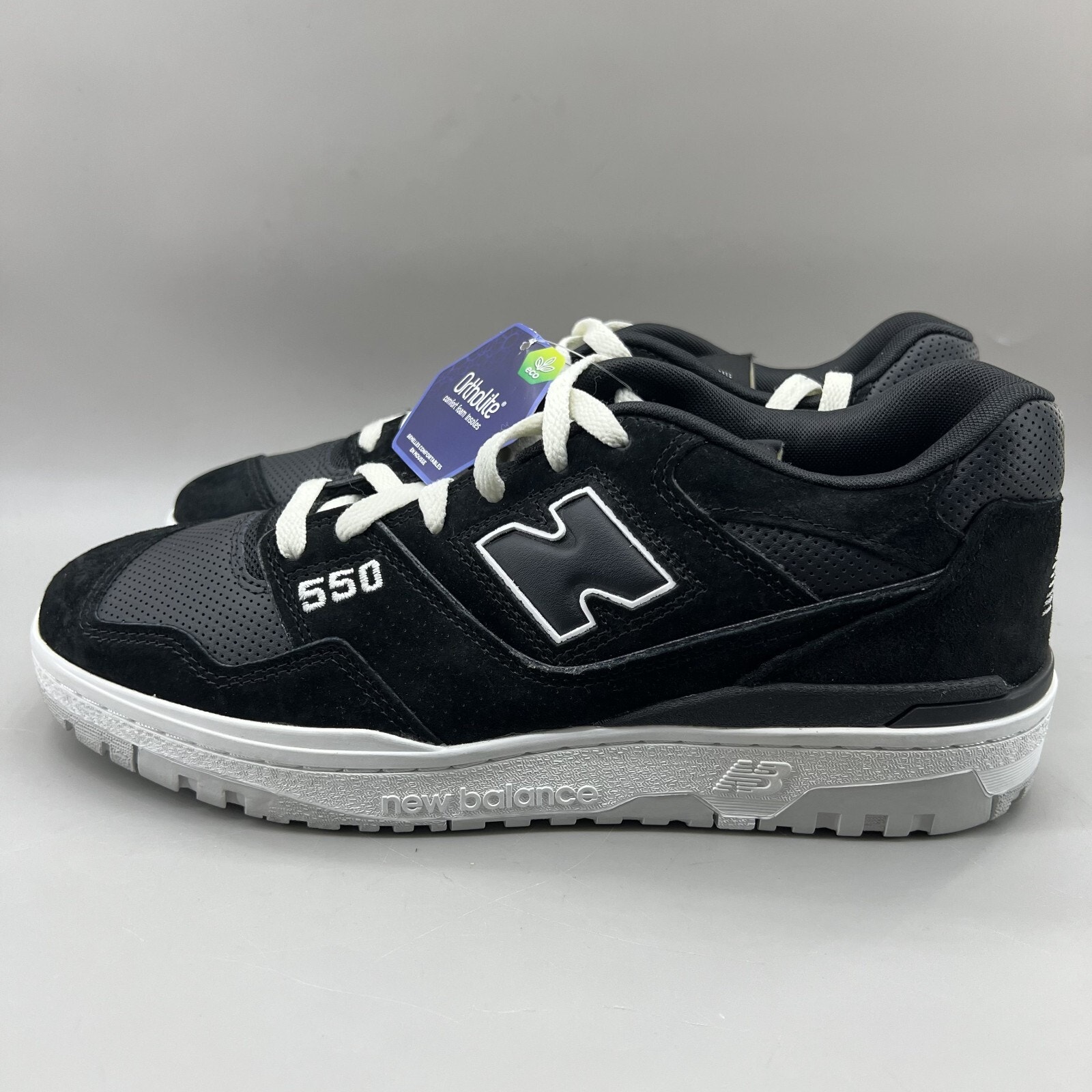 New Balance 550 Black Grey Matter Sneakers Men Size 11 D Suede Comfort Low Shoes