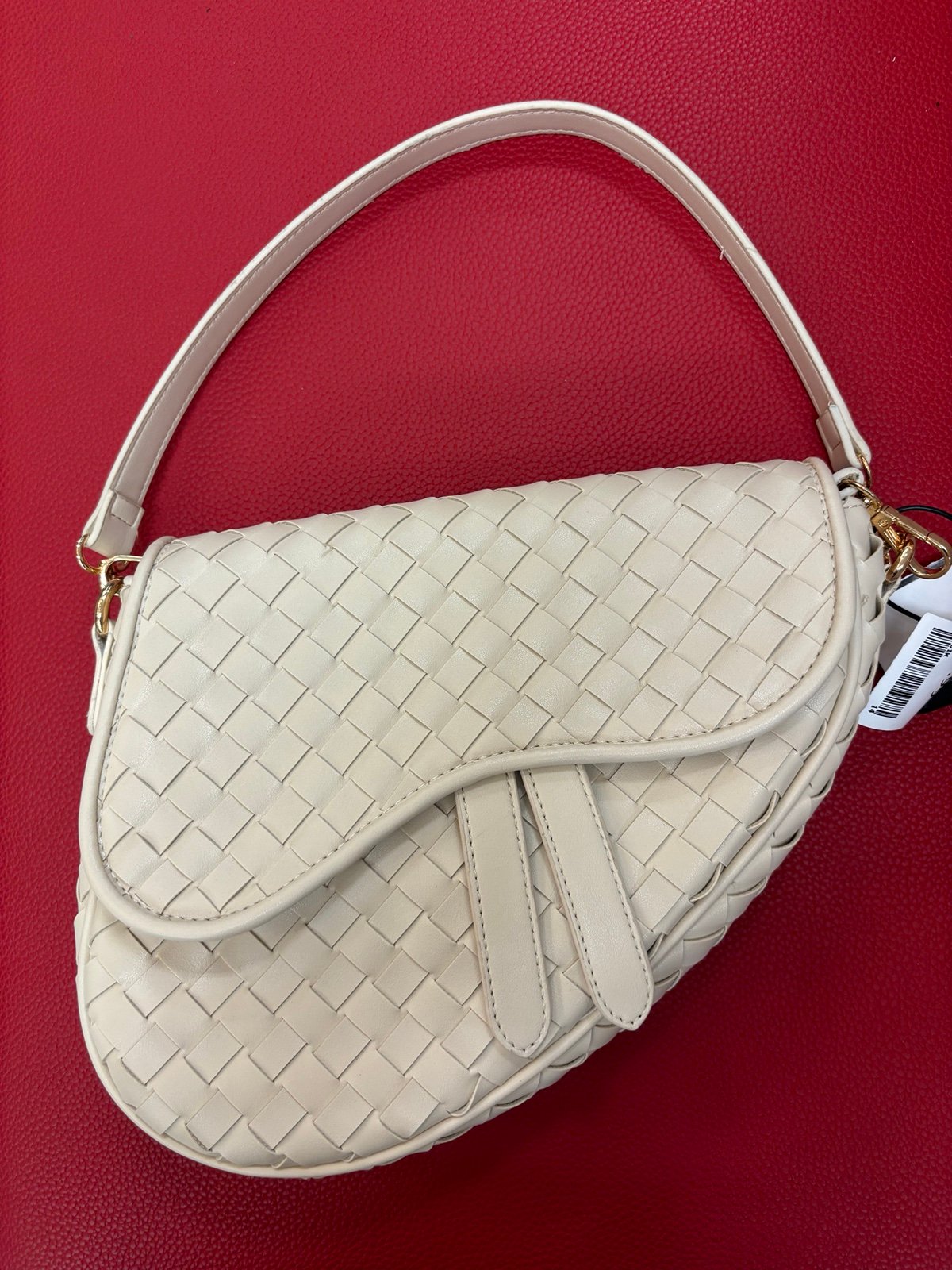 Urban expressions Elegant Cream Woven Handbag
