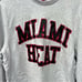 Nostalgia Co. Mitchell & Ness Gray and Red Miami Heat NBA Crewneck Sweatshirt