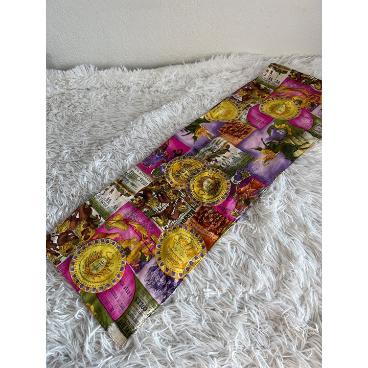 Vintage NY Studio Silk Oblong Silk Scarf Made in Korea 10 X 60 Printed