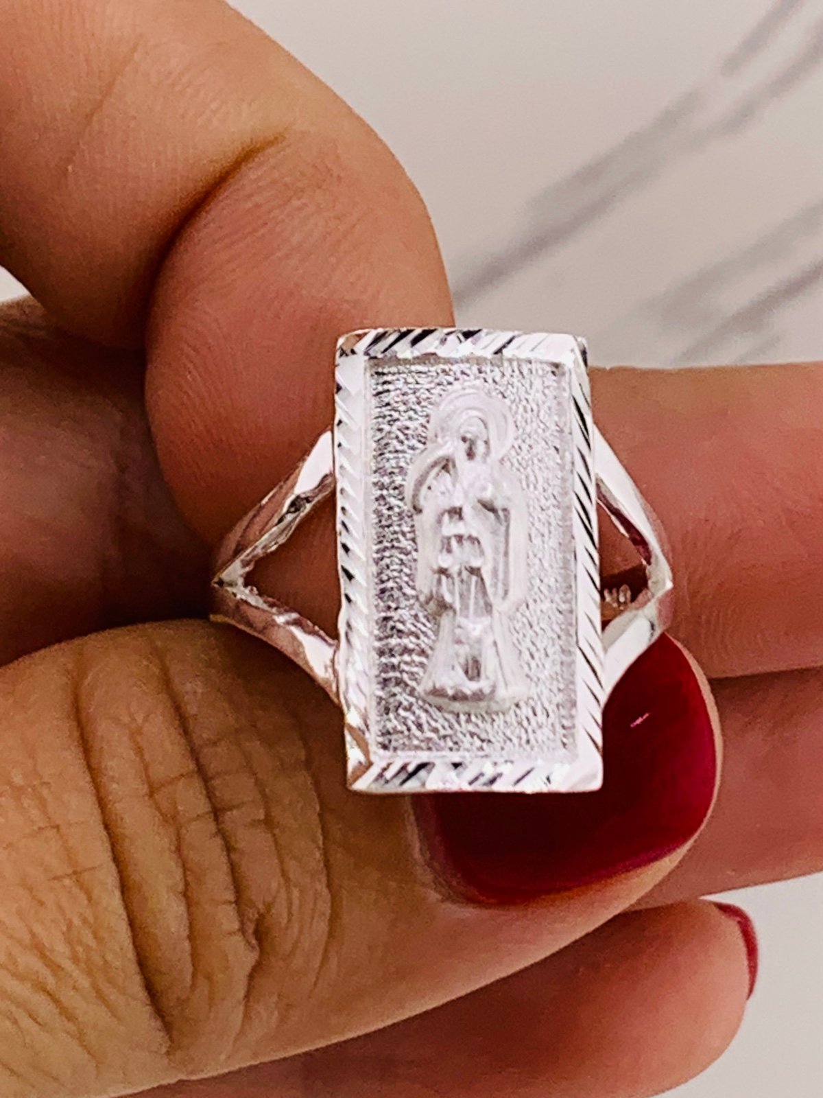 ❤️ 925 Sterling Silver Ring Holy Death Santa Muerte