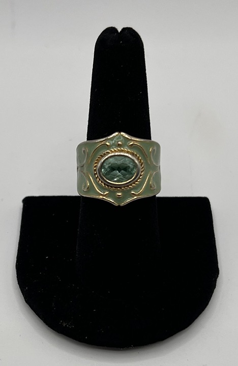 Green Sterling Ladys Ring