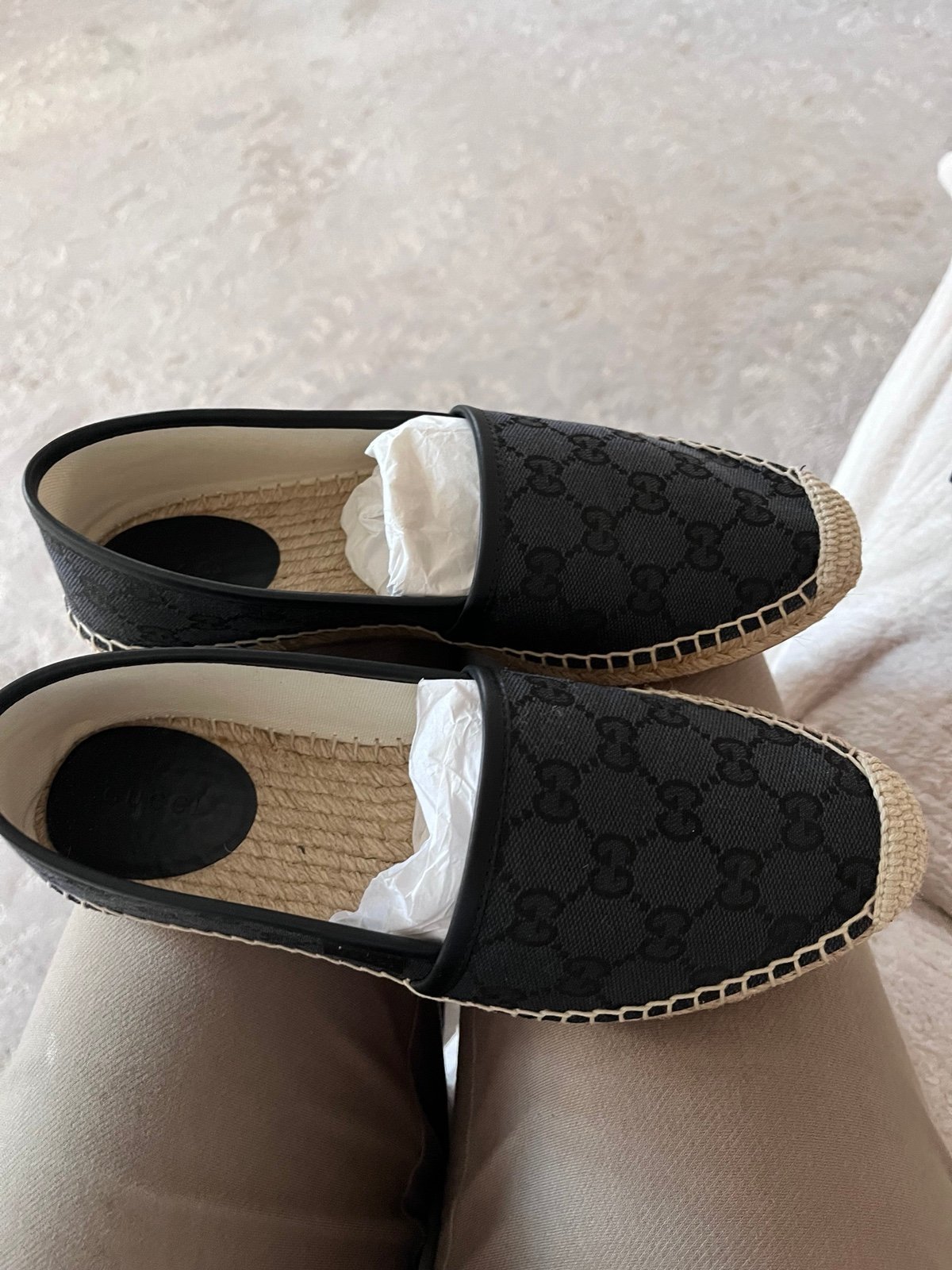 Gucci Black Espadrille, Slip On, Flats Shoes Women’s Size 37