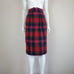 Vintage 80's Pop Mode Red Plaid Pencil Skirt
