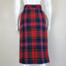Vintage 80's Pop Mode Red Plaid Pencil Skirt