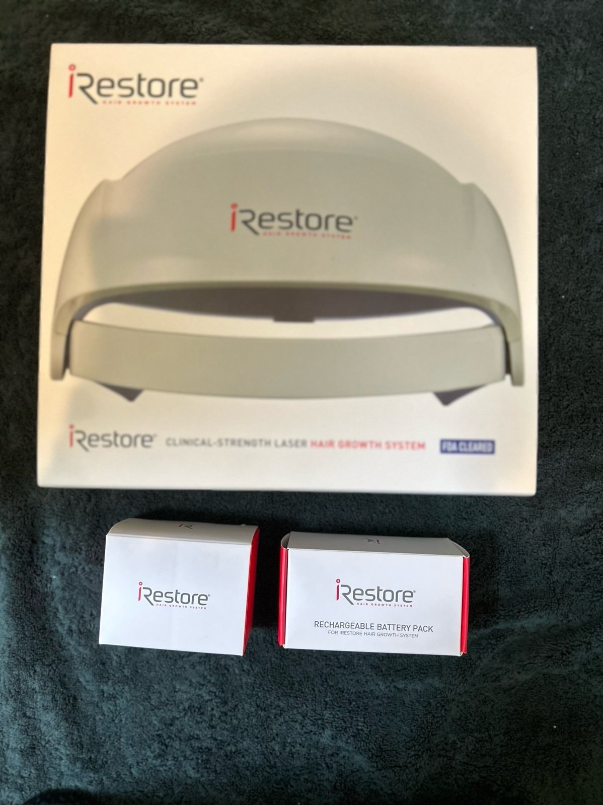 iRestore Laser Hair Growth System + Rechargeable Battery Pack – FDA-Cleared