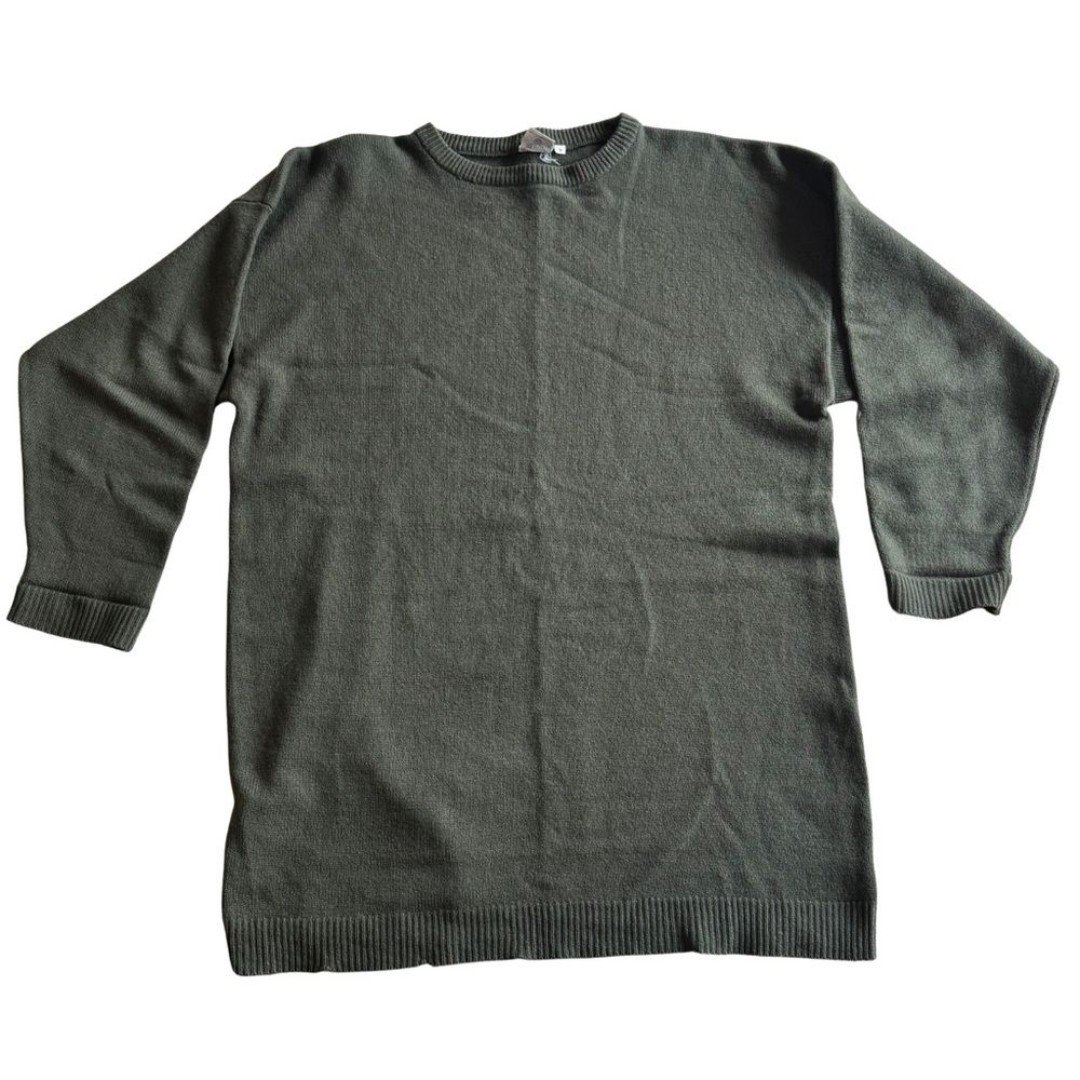 Ludwig Beck German Brand Oversized Olive Green Lambswool Sweater Size Large