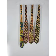 Vintage Set of 4 Silk Neckties J Garcia Cocktail Collection
