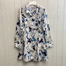 Yumi Kim Into The Wild Silk Blue Surfer Dress Large NWT