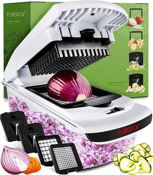 Fullstar Vegetable Chopper - Spiralizer Vegetable Slicer - Onion Chopper with Co