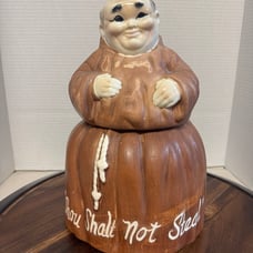 Vintage 1960s Friar monk thou shalt not steal cookie jar