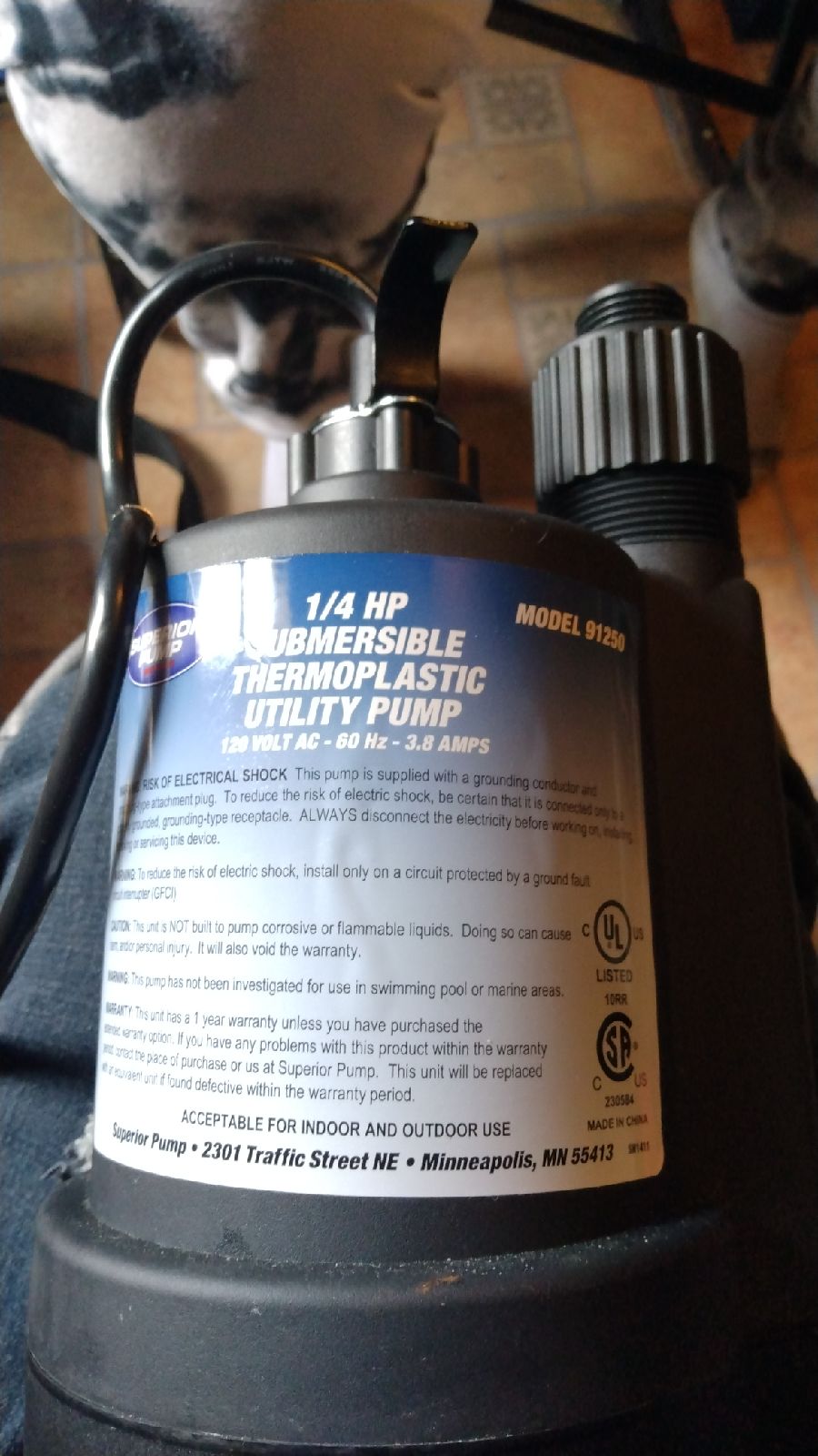 Submersible Thermoplastic Utility Pump