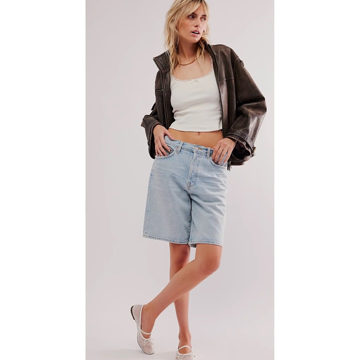 NWT AGOLDE Risha Shorts Low Slung Kneww Short Size 23 or 6 1/2