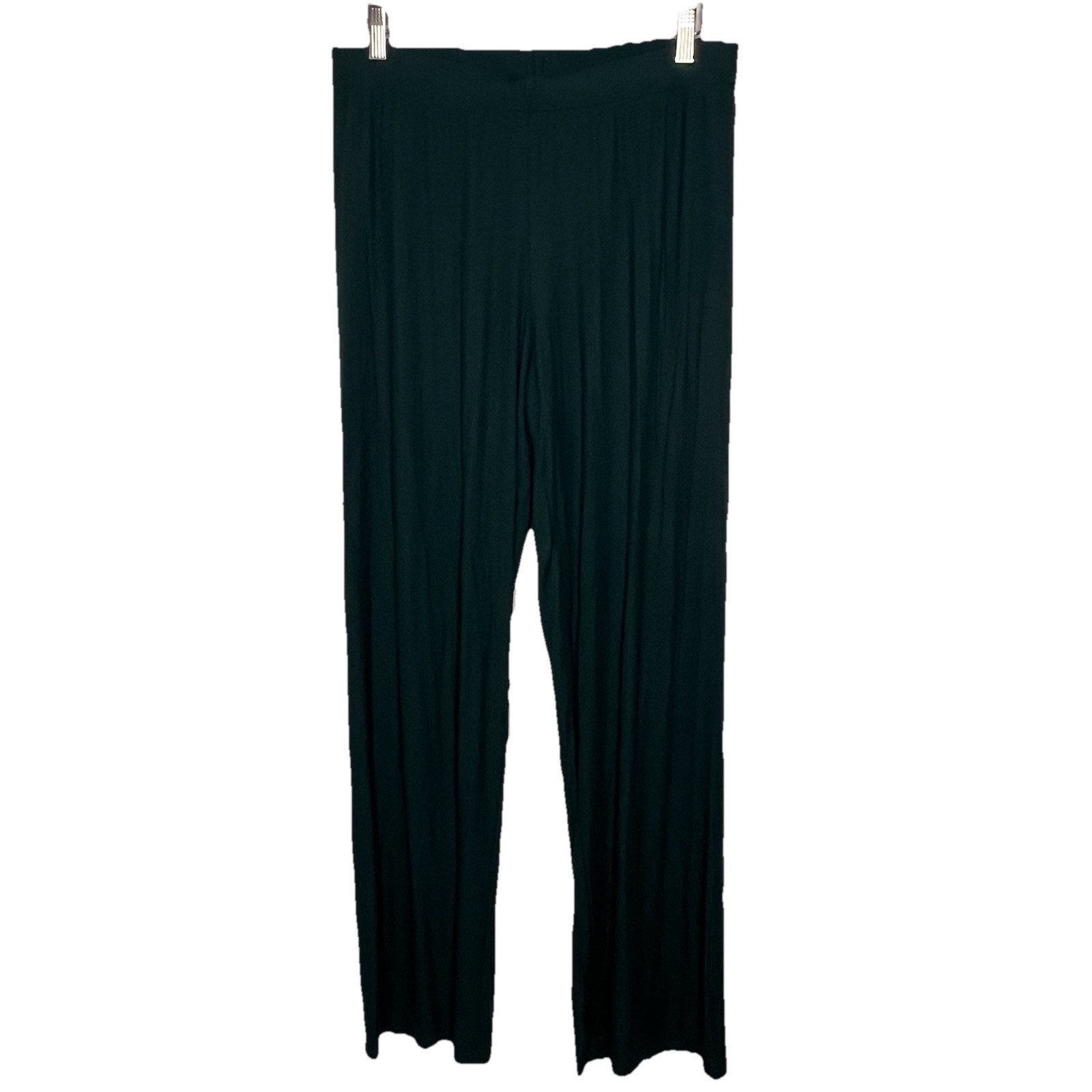 Skims Ribbed Lounge Pull On Pants Straight Leg Internal Drawcord Green Medium B4