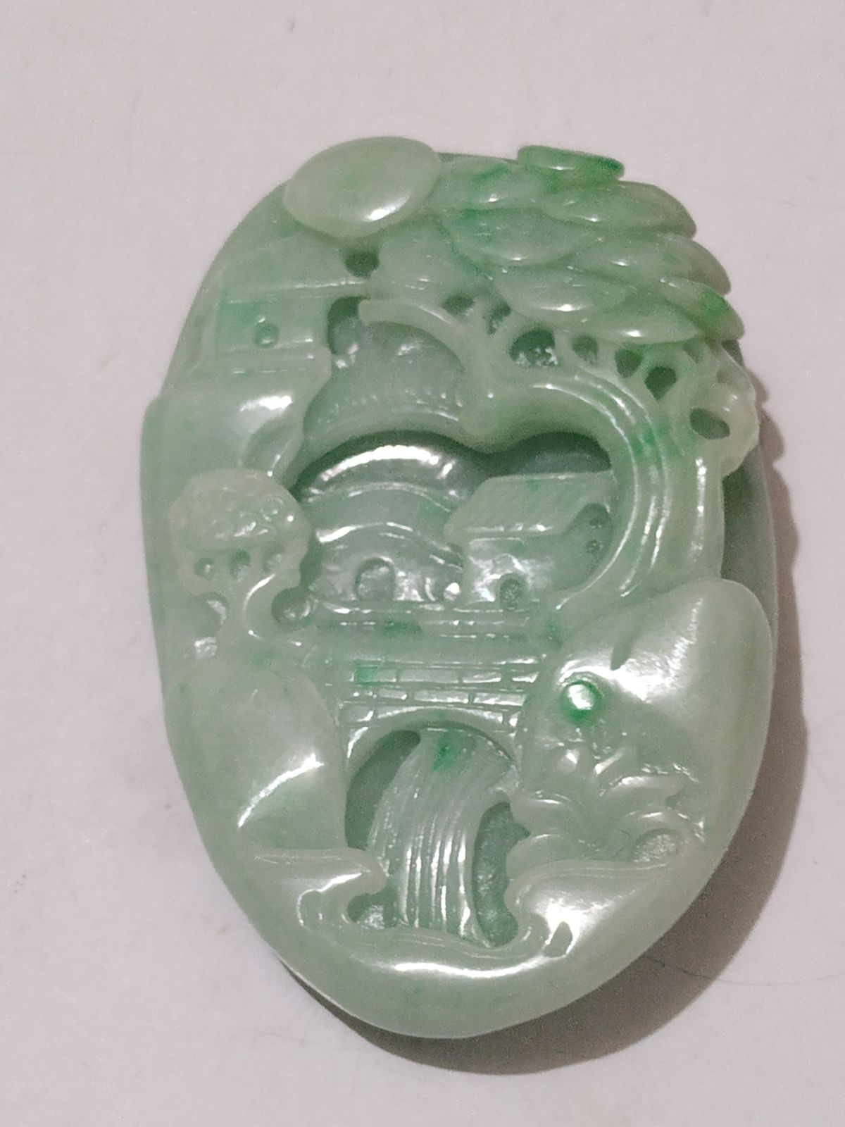 certified authentic A green jade pendant