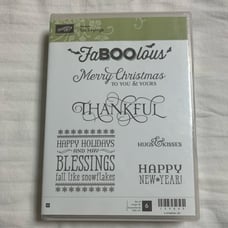 Stampin Up Holiday Sayings Stamp Set FaBOOlous Halloween Holidays Christmas Card