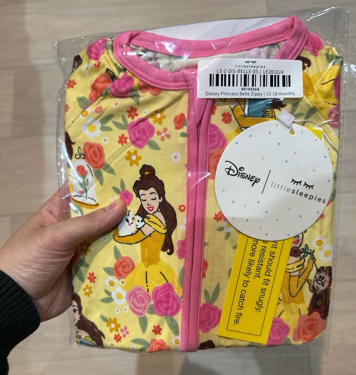 Little Sleepies Princess Belle Zippie 12-18months