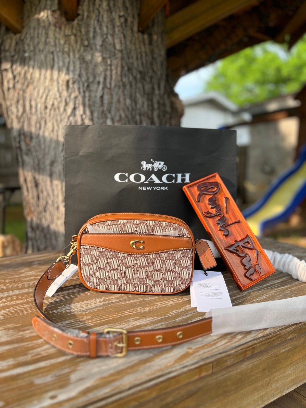 Coach Camera Bag In Signature Textile Jacquard