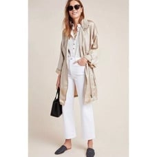 NWT Anthropologie metallic gold Anorak o