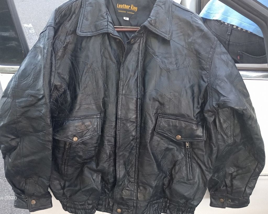 Leather king mens longsleeve jacket xl