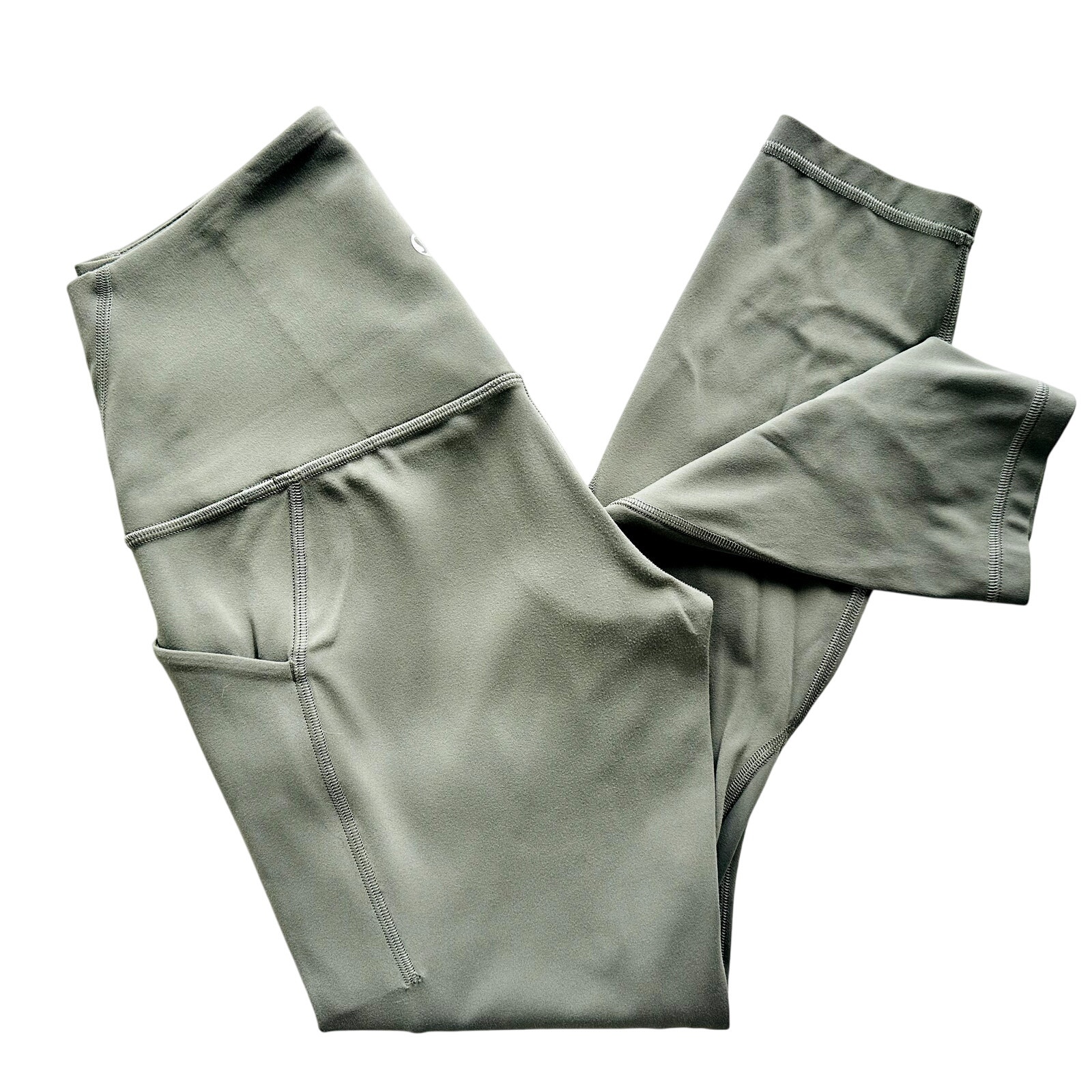Lululemon Align High Rise Pant w/ Pockets 25 Grey Sage Size 6 Yoga Gym Walking