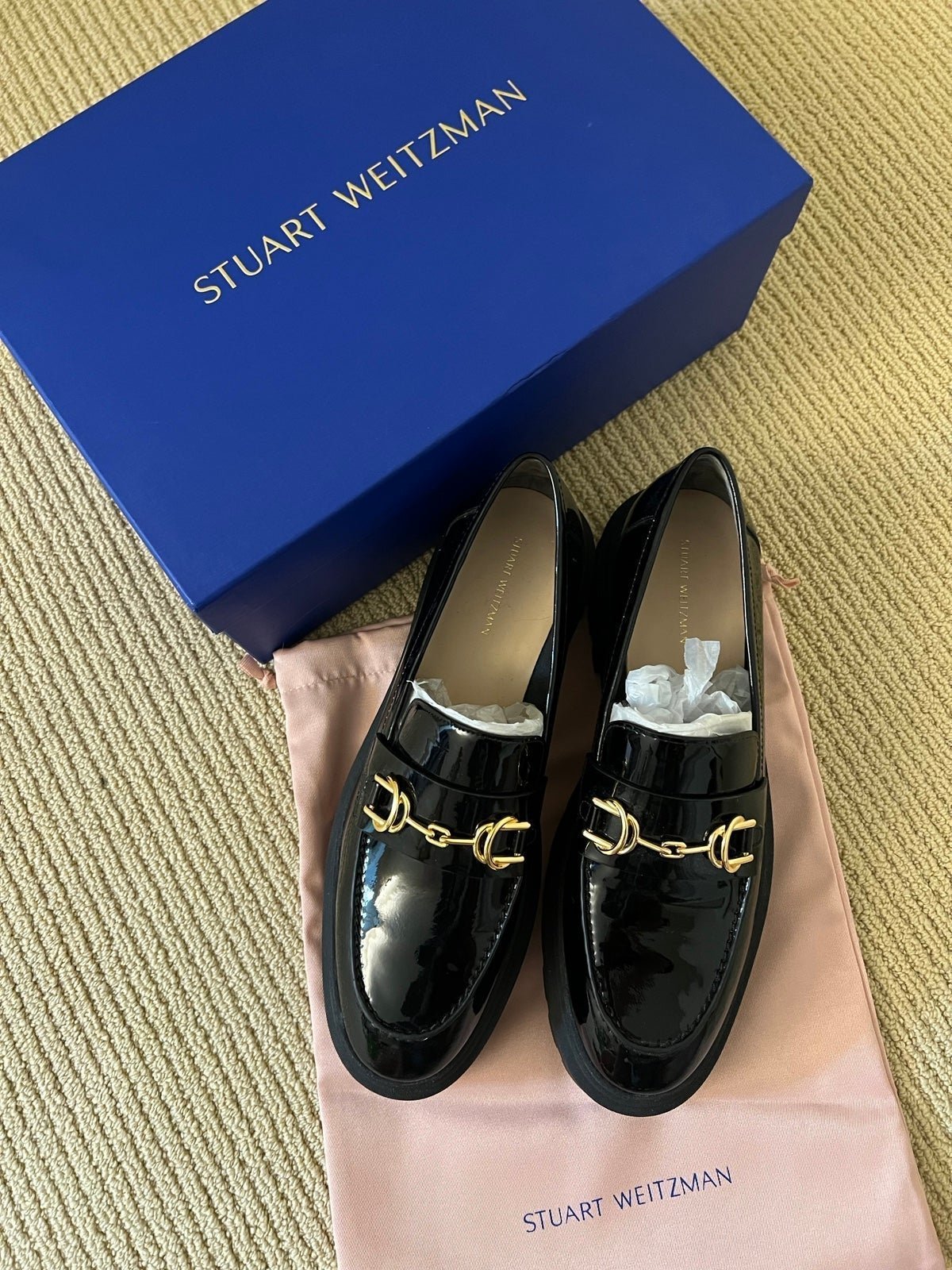sw black patent buckle loafer
