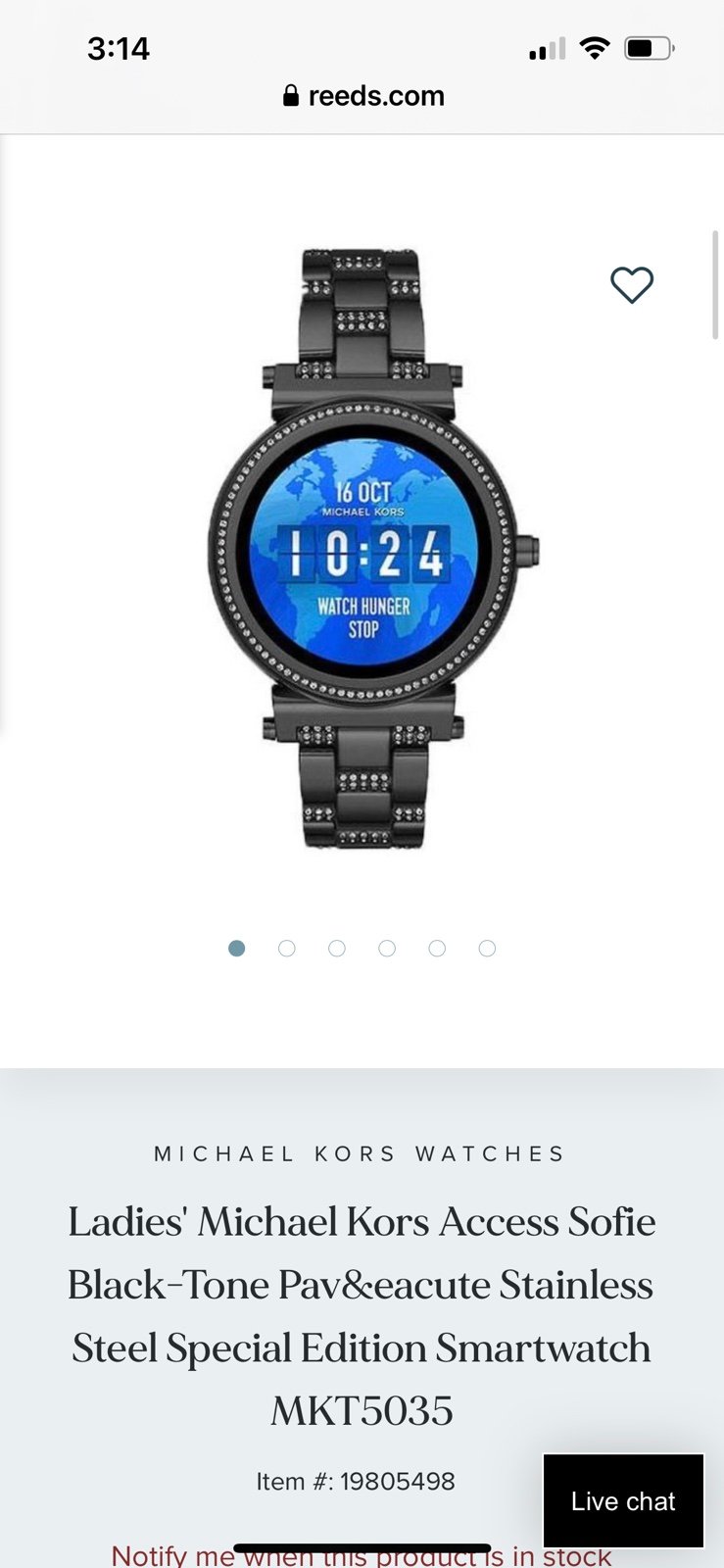 Michael Kors Black Access Sofie Smartwatch- MKT5035