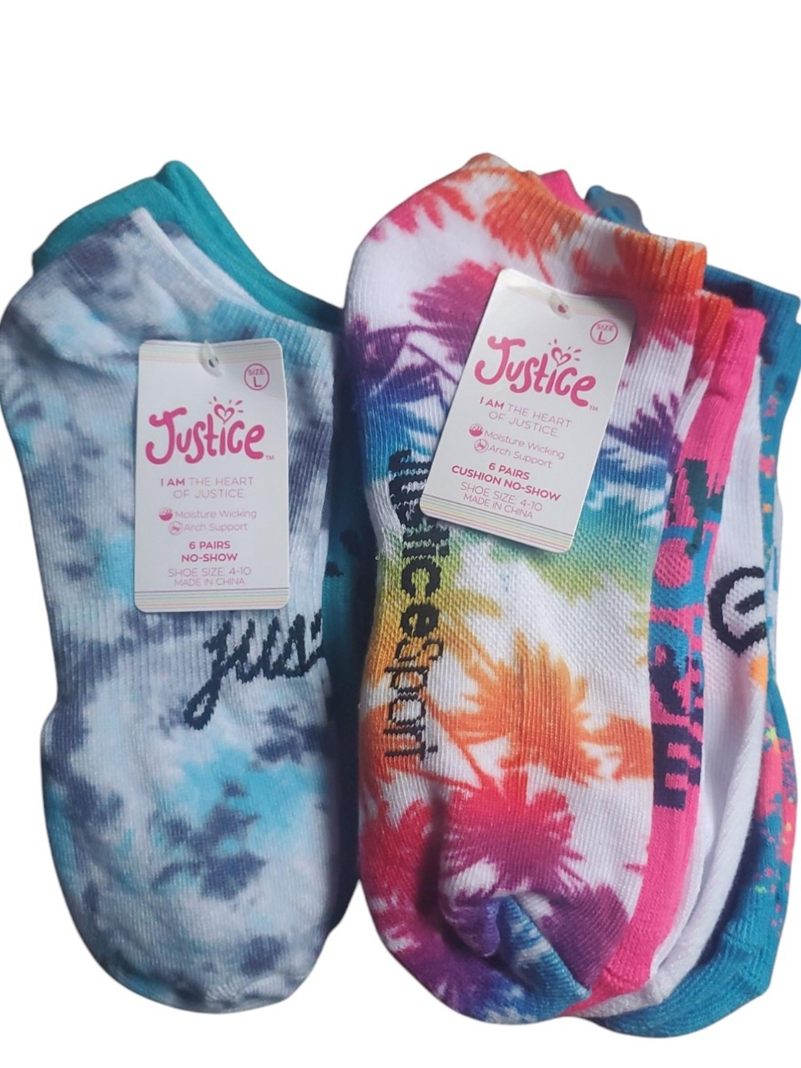 (2) Justice Girl's Socks Size L (4-10)