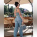 ZARA NWT WOMAN TRF DENIM CARGO JUMPSUIT BLUE | 8197/238 293/015