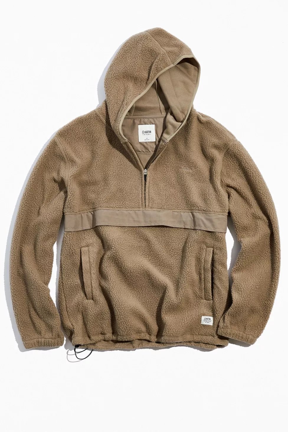 Katin Redding Fleece Hoodie Sweatshirt Men’s Medium 1/4 Zip Insulated Brown