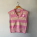 Marimekko Siete Maalis Patja Sweater Vest Size XL NWOT Pink Cream Stripe Brand