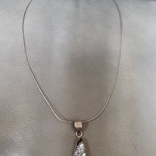 Vintage sterling silver pendant on vintage 18 sterling silver necklace