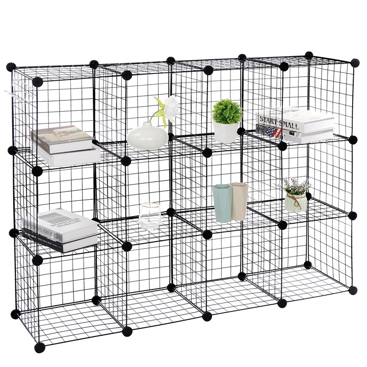 DIY Wire Storage Cubes Of 12 Shelves Wardrobe Organizer Bookcase