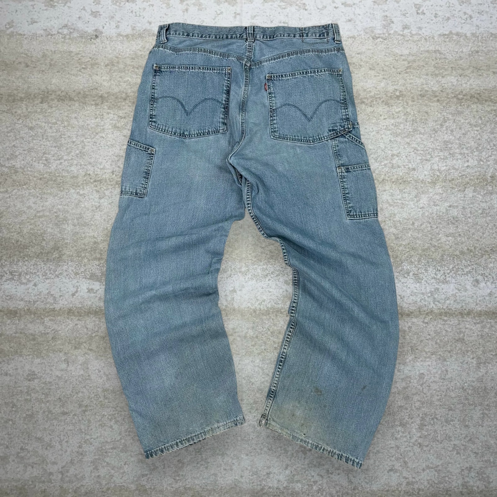 Levis Carpenter Jeans Baggy Wide Leg Fit Light Wash Denim