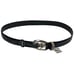 Fossil vintage Leather Black 1 Inch Silver Buckle Retro Belt women’s Size Large