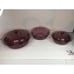 Vision Ware Pyrex 5 Piece Set Cranberry Colored Ribbed Casserole Bakeware, Clean