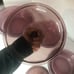 Vision Ware Pyrex 5 Piece Set Cranberry Colored Ribbed Casserole Bakeware, Clean