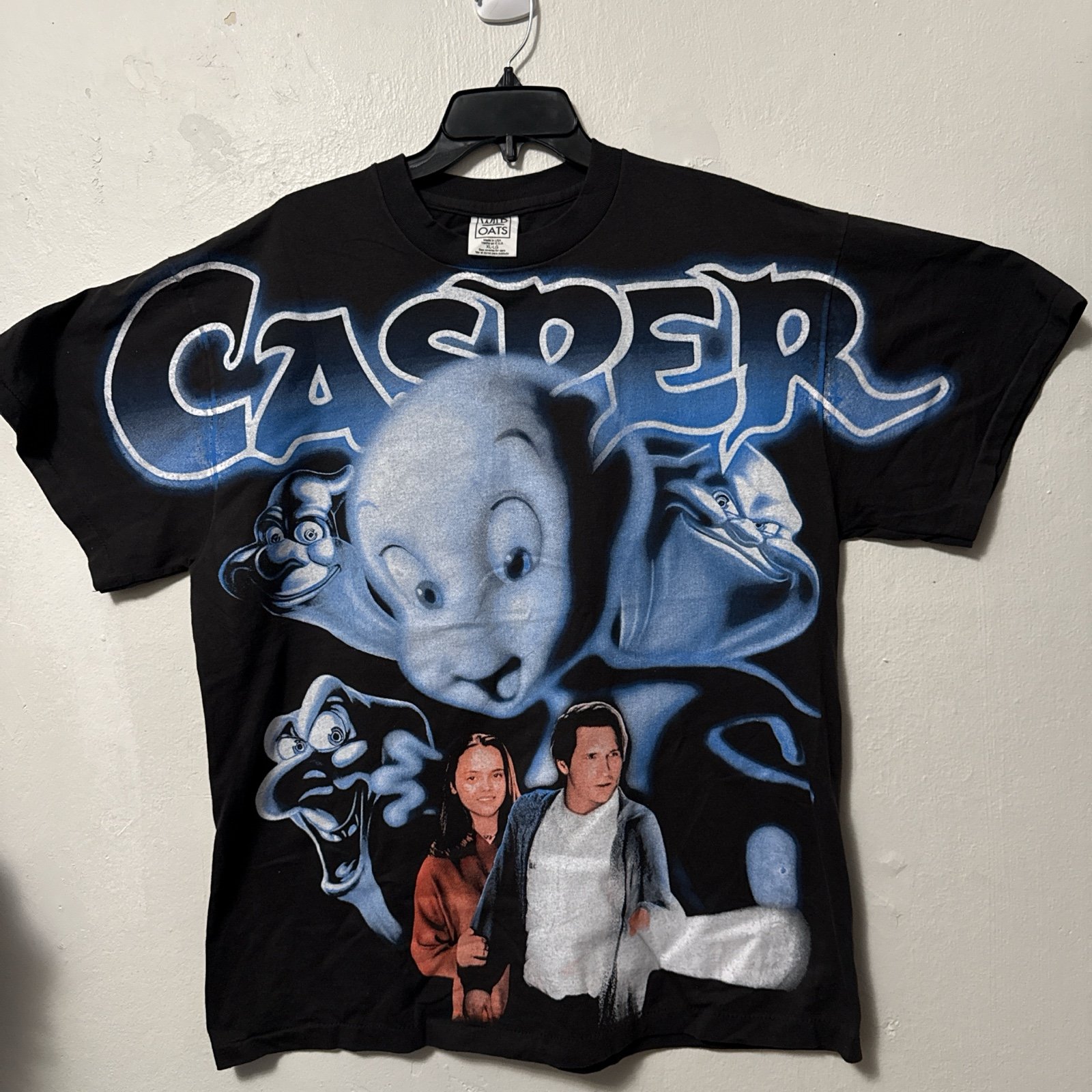 Vintage Casper The Friendly Ghost T-Shirt Wild Oats Tag Men’s Black Size XL-LG