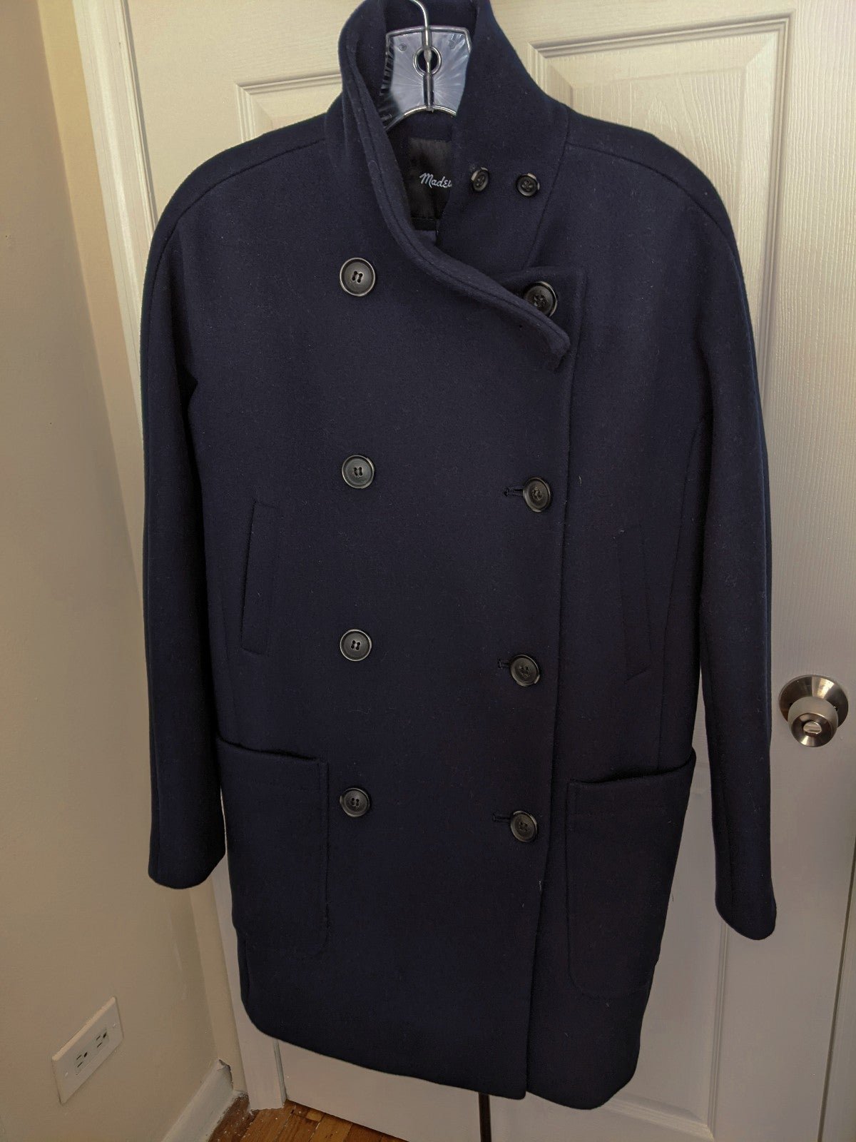 NWOT/Madewell double breasted wool coat-Navy