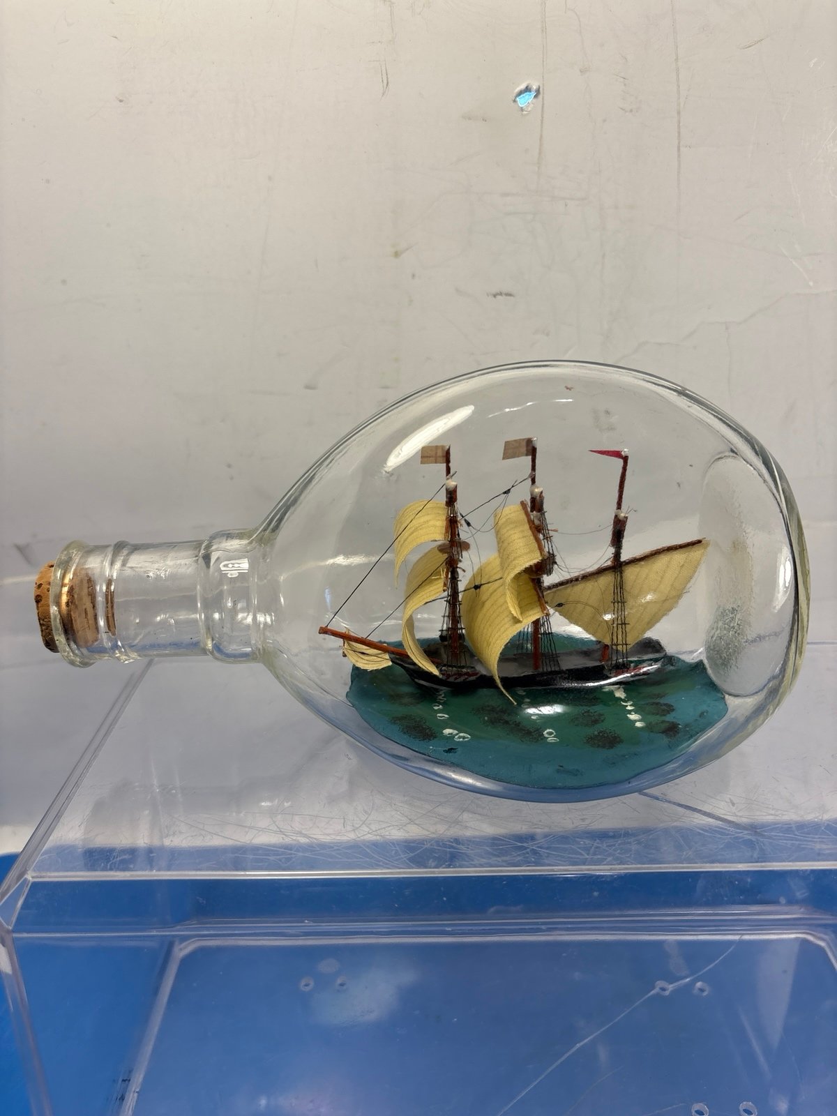 Vintage 3 Masted Ship in a Bottle - 6699