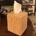 Vintage Pink Wicker Woven Tissue Box