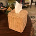 Vintage Pink Wicker Woven Tissue Box