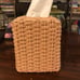 Vintage Pink Wicker Woven Tissue Box