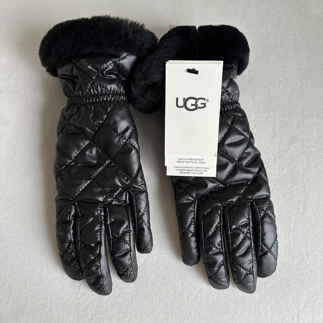 New UGG Australia UGG Quilted All Weather Glove Black S /M Touch Screen