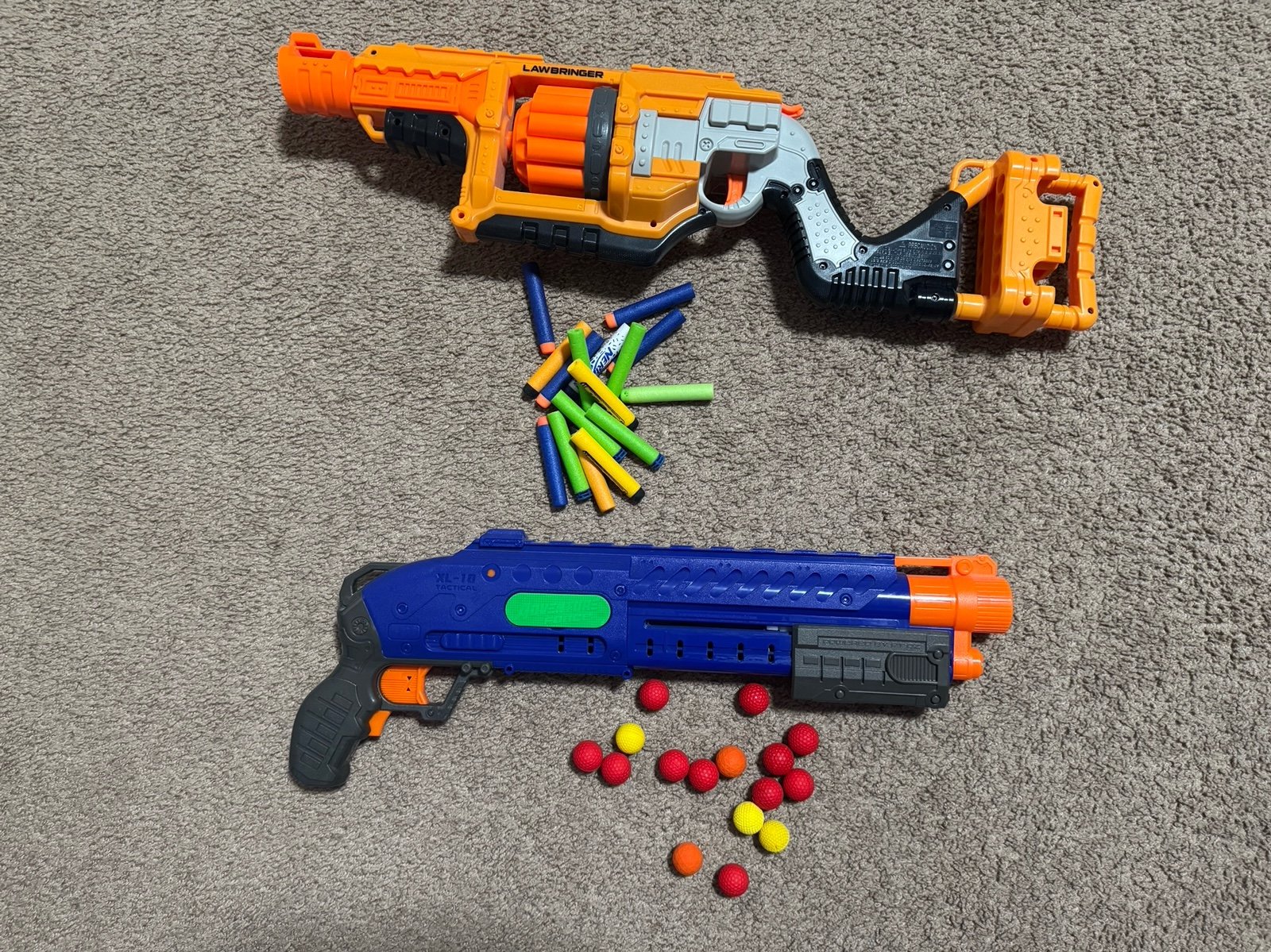 Nerf law bringer and adventure force blaster