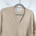 Vintage Sims Ltd 100% Cashmere Sweater Mens Medium Tan V-Neck Made in Scotland