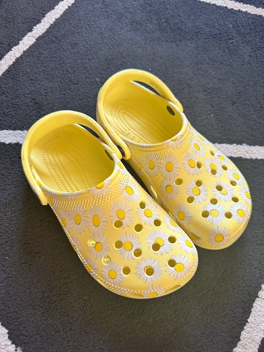 Sunflower Yellow Retro Floral Crocs Classic Clog M5/W7