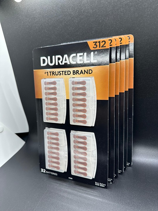 DURACELL 312 Six packs of 32 each, total 192 batteries Expiry MAR 2024