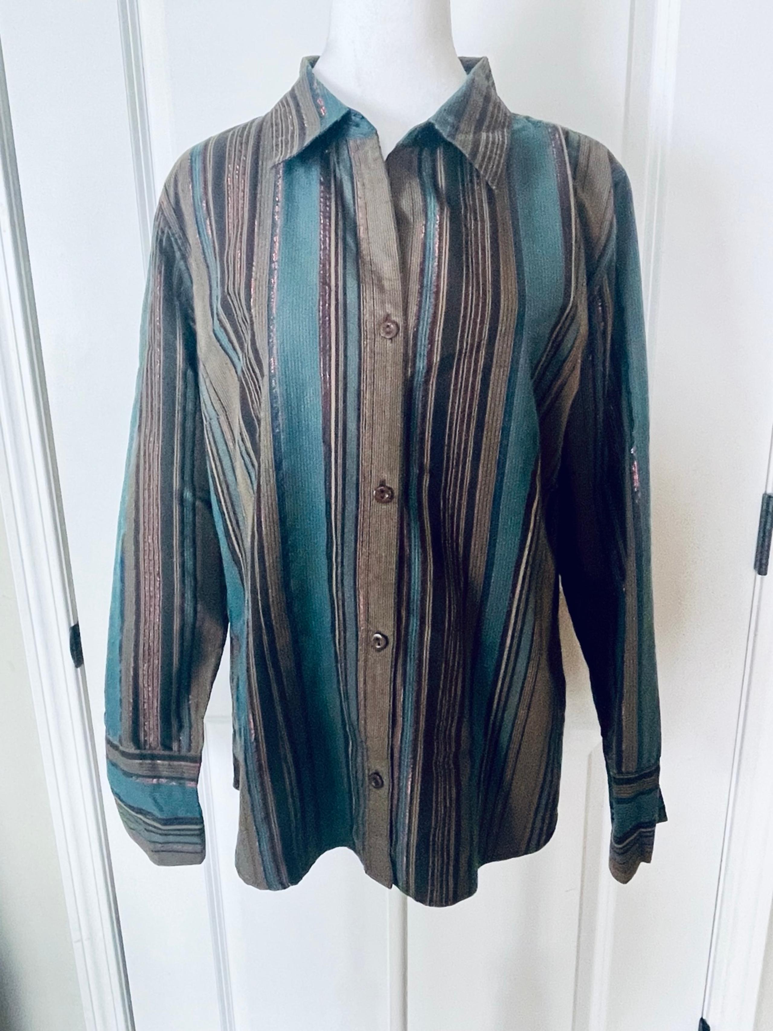 Large Christopher & Banks Stripe Womens Dress Shirt