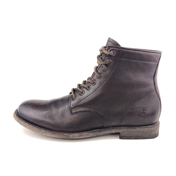 Frye Tyler Flex Brown Leather Lace up Ankle Boots 7